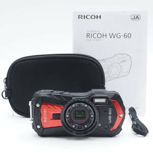 ★ショット数わずか97回・ポーチ付き新品級★ RICOH リコー デジタルカメラ WG-60 レッド #2281