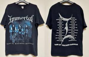  オリジナル ヴィンテージ T シャツIMMORTAL Sons Of Northern Darkness 2002 North America Concert Tour Shirt Black Metal Thrash Death