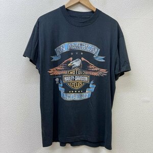 ハーレーダビッドソン 80s 1989 ヴィンテージ イーグルプリントTシャツ シングルステッチ Tシャツ Tシャツ - 黒 / ブラック