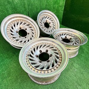 15×8j 6h ＋6 139.7 RAYS SCOOP スコープ 希少 深リム アルミ ホイール ホイル 15 インチ in 6穴 pcd 4本 菅15-125