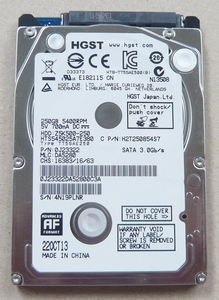 HDD 2.5インチ HGST HTS545025A7E380 250GB
