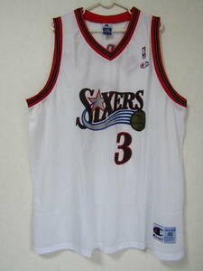 美品 NBA 76ers IVERSON #3 アレン・アイバーソン Champion チャンピオン製　シクサーズ　ユニフォーム　ジャージ バスケ シャツ