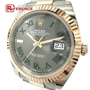 新品同様 ROLEX ロレックス 126331 デイトジャスト41 グリーンローマ 自動巻き 腕時計 シルバー メンズ【中古】