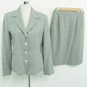 #01【即決】◇Aquascutum アクアスキュータム◇セットアップ スカートスーツ グレー サイズ9 #872324