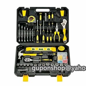 人気推薦★ 新品作業工具セッ108点ホームツールセット工具セット家庭用車自転車バイク自動車整備工具箱セット家庭修理便利な収納ケース付き