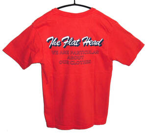 Γ新品タグ付◇定価8,300円 THE FLAT HEAD フラットヘッド TRADEMARK TVT-03W トレードマーク Vネック Tシャツ 36 RED