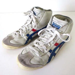 オニツカタイガー Onitsuka Tiger メキシコ ミッド ランナー MEXICO MID RUNNER THL328 スニーカー シューズ 23.5cm 白 赤 ブルー US 5