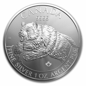 [保証書・カプセル付き] 2019年 (新品) カナダ「グリズリーベア・灰色熊」純銀 1オンス 銀貨