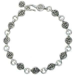 クロムハーツ Chrome Hearts NO1 BALL/#1フローラルボール サイズ:#1 シルバーブレスレット 中古 SJ02