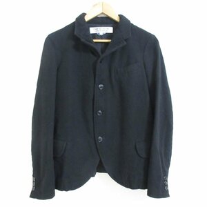 美品 20AW COMME des GARCONS コムコム コムデギャルソン ウール縮絨 ショート丈 ジャケット S ブラック