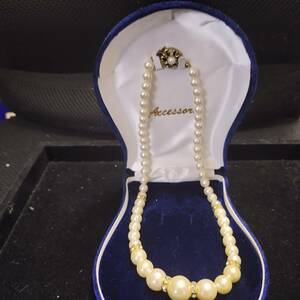 中古 美品 パールネックレス 冠婚葬祭 フォーマル 真珠 パール ネックレス ケース付