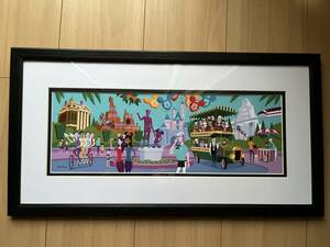 CALFORNIA Disneyland “Shag” The Magic Panorama★カルフォルニア　ディズニーパークス★シャグ　ポスター　オーダーフレーム付き
