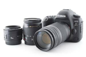 保証付☆Canon EOS 5D Mark IV EOS5DMK4 Canon EF 28-80㎜1:3.5-5.6V USM、Canon EF 75-300mm F4-5.6 III USM 、Canon EF 50㎜1:1.8 II