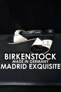ビルケンシュトック マドリッド エクスクィジット 40/26cm レザーサンダル パール/ブラック MADRID EXQUISITE 靴 ストラップサンダル
