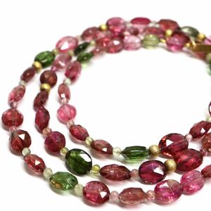 《K18 天然マルチカラートルマリンネックレス》A 約11.5g 約50.5cm tourmaline necklace ジュエリー jewelry DH0/EA8