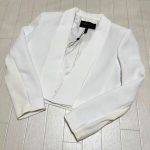 和260★① BCBG MAXAZRIA マックスアズリア ショールカラージャケット ホック XS レディース ホワイト オフホワイト 切り替え