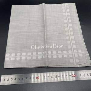 Christian Dior クリスチャンディオール ハンカチ グレー　ロゴ　no.31