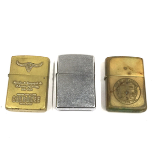 ジッポー オイルライター CHEROKEE ゴールドカラー 他 シルバーカラー 含 喫煙具 計3点 セット ZIPPO QG043-104