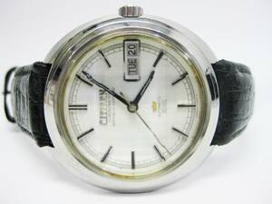 【YTJ-3PO】CITIZEN/シチズン 36000 CHRONOMETER OFFICIALLY CERTIFIED、クロノメーター 3針デイデイト 自動巻 メダリオン 4-720300 稼働品