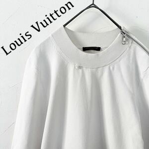 【送料無料】LOUIS VUITTON ルイヴィトン　肩ジップ　セーター　ニット　レディース　長袖　ホワイト　白　ファスナー　スウェット　S