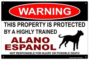 雑貨【Alano espanol/アラノ・エスパニョール】WARNING/Dog/ドッグ/犬/警告/ヤードサイン/メタルプレート/ブリキ看板/Tin Sign-112