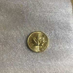 中古 K24IG カナダ エリザベス女王 メイプルリーフ金貨 1/4oz 1986年 総重量7.8g 金