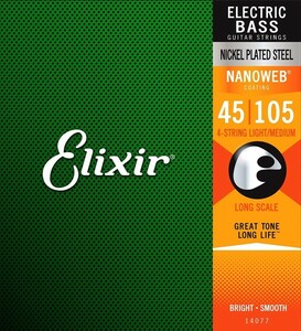Elixir Nanoweb Bass #14077 Light/Medium 045-105 エリクサー コーティング弦 ベース弦