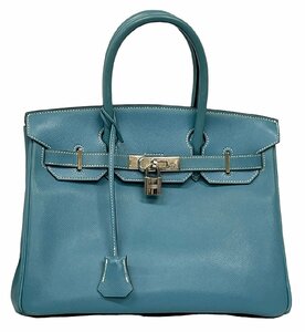 エルメス バーキン30 ハンドバッグ ブルージーン バーキン 30 シルバー金具 レディース HERMES クシュベル 【中古】