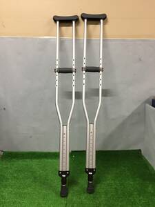 □ NISSIN 日進医療器 松葉杖 歩行杖 アルミ製 BD-AE L 18×121cm 歩行補助 2点 まとめてセット 21-55