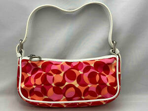 CELINE サック ポシェット ポーチ KAL XCL CORAL 水玉 ドット ピンク レッド H11×W25×D6 （cm）