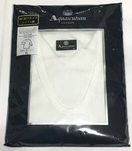 Aquascutum　長袖 U首シャツ 日本製 エジプト綿100％ フラット縫製　3L　アクアスキュータム