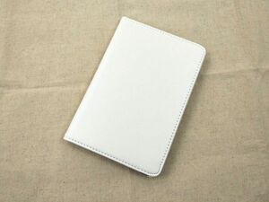 iPad mini4用 カバー PUレザー+ハードケース ゴム 回転タイプ ホワイト