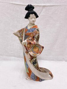 12524/博多人形 着物 女性 美人 無形文化財 人形師 小島興一作 伝統工芸　