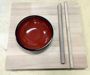 ◎ 蕎麦打ち台 麺台 延し台 のし板 のし棒付き 約90cm×85cm×8.0cm 未使用保管品 最寄りの営業所まで送料無料◎