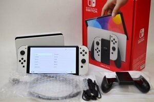 ニンテンドースイッチ 本体 Switch Nintendo 有機ELモデル ホワイト ジョイコン・付属品付き　1円から！