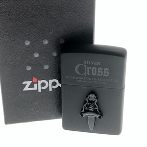□□ 雑貨 ライター ZIPPO　ジッポ ブラッククロス CRS-BK やや傷や汚れあり