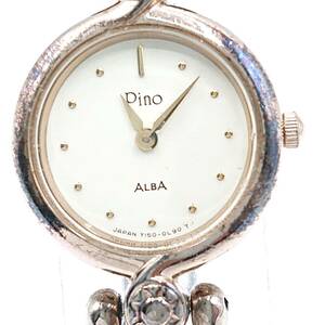 【電池切れ】SEIKO セイコー Pino ALBA クォーツ 腕時計 イエロー文字盤 シルバー×ゴールド コンビ レディース
