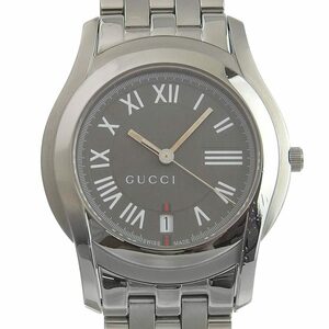 グッチ GUCCI クォーツ 腕時計 メンズ SS グレー文字盤 5500Ｍ 中古 新入荷 GU0418