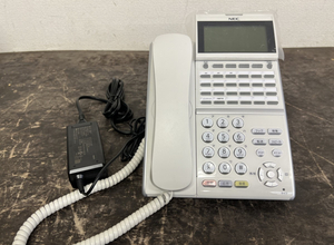美品！通電確認済み！NEC Aspire UX ITZ-24DG-2D(WH)TEL 24ボタンIP電話機 アダプタ付 (1)