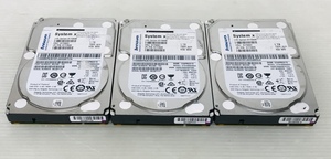 ●[3台セット] Lenovo純正 2.5inch SAS 1TB HDD 初期化済 6Gbps [IBM FRU:81Y9691] [ST91000640SS]