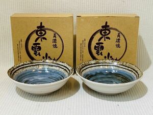 kmj09▼骨董 陶器 美濃焼 東雲小鉢 2点セット 焼物 工芸品 外箱付▼