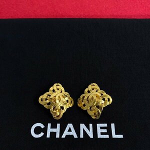 ほぼ未使用 コメあり CHANEL シャネル ヴィンテージ 97P ココマーク ロゴ ひし形 イヤリング アクセサリー レディース ゴールド 23884