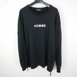 22AW COMME des GARCONS HOMME コムデギャルソン オム メンズ トップス サイドジップ HOMME プリント スウェット トレーナー BLACK L