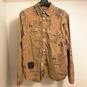 23SS JUNYA WATANABE MAN Jean-Michel Basquiat ジュンヤワタナベマン バスキア 長袖シャツ ワークシャツ ブラウン ベージュ 2023 Sサイズ