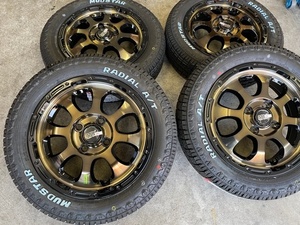 4本セット MAD CROSS GRACE 14x4.5J 4/100 +45 BRC/BK MUDSTAR radial A/T 155/65R14 ホワイトレター スペーシアギア EKクロス ムーヴ