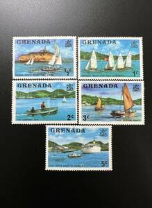 外国切手　グレナダ　船切手　5種　未使用