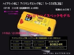 SUZUKI ジムニーシエラ(1300cc)/JB43Wにオプティマ 80B24Rイエロートップ！送料込み！