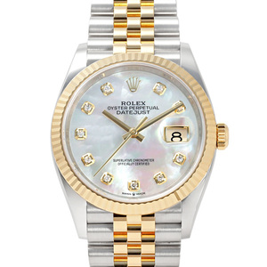 ロレックス ROLEX デイトジャスト 36 126233NG ホワイト文字盤 中古 腕時計 メンズ