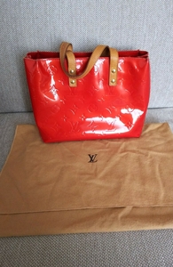 本物 正規店購入 ルイヴィトン LOUIS VUITTON ヴェルニ リードPM ルージュ 赤