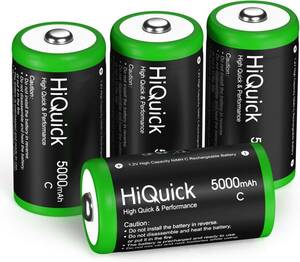 単二電池 充電式 5000mAh 4本 充電式 単2 セット1.2V大容量サイズCバッテリーNi -MH 単2形 充電電池